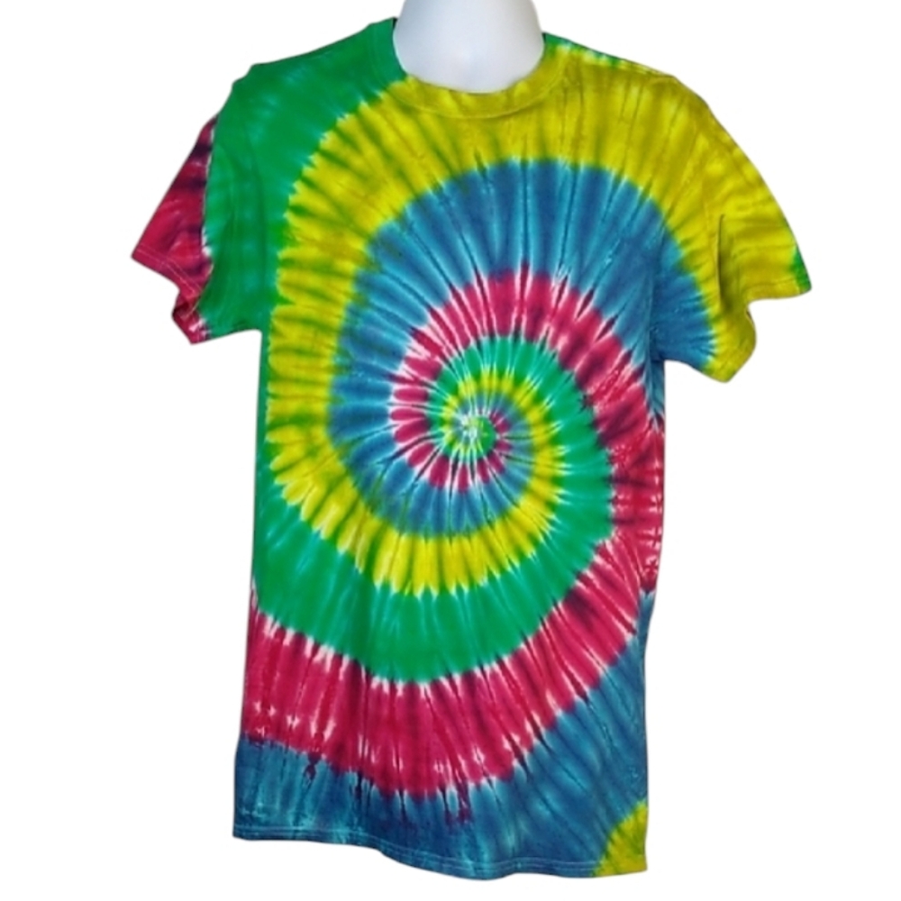 New George Tie-Dye Swirl Shirt - Red, Blue, Yellow, Green
